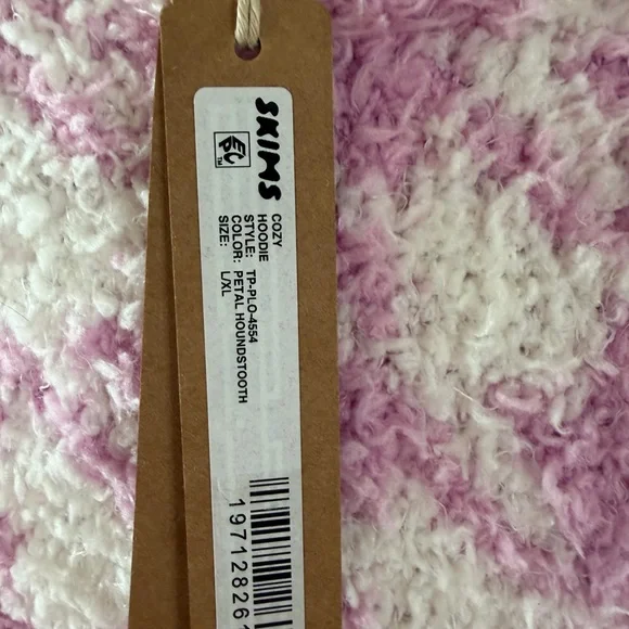 SKIMS Pink and White Cozy Hoodie - Picture 3 of 5